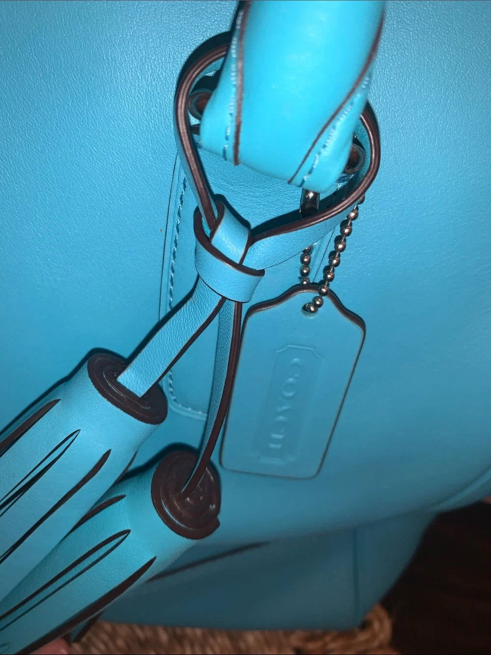 Coach Legacy Candace Caryall Tote Handbag in Robins Egg Blue with COA - Picture 3 of 13